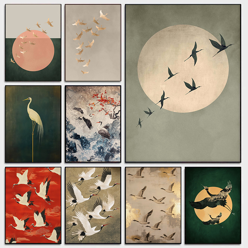 Japanese Living Lifestyle - Sage Green Gold Japandi Art Print