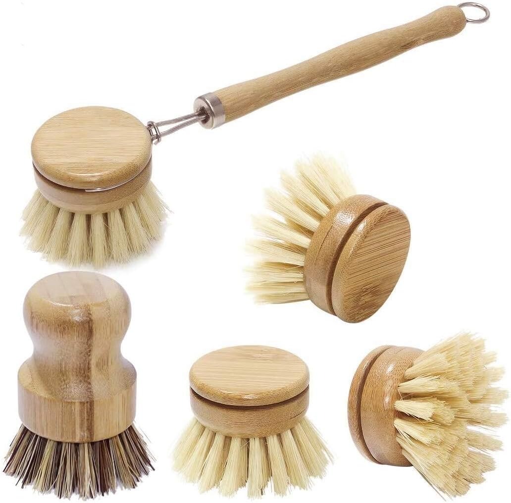 Bamboo Dish Scrub Brushes, Kit - Cast Iron Tetsubin avis et prix