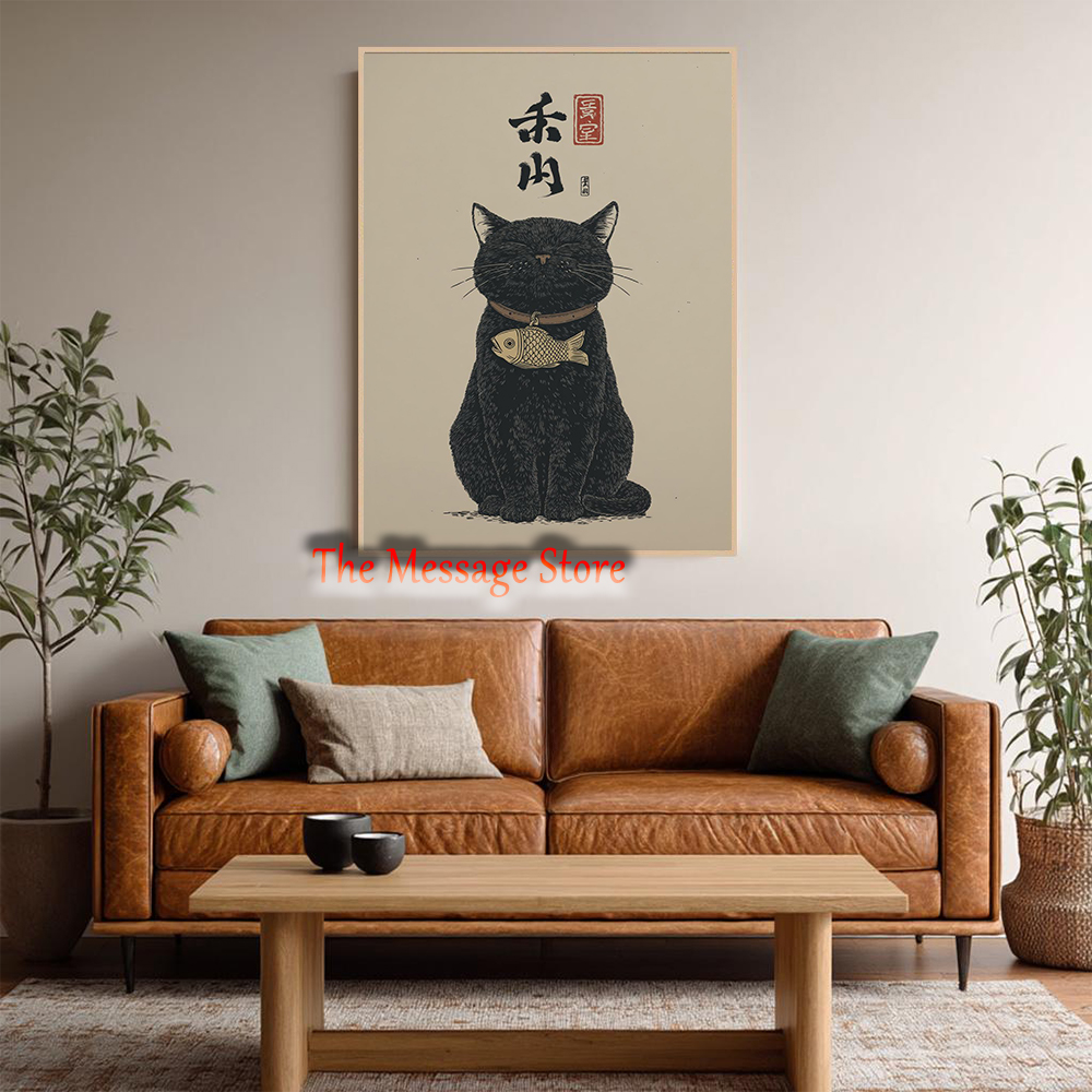 Black Lucky Cat Ukiyo-e Japane - Japanese Lifestyle Japanese avis et prix