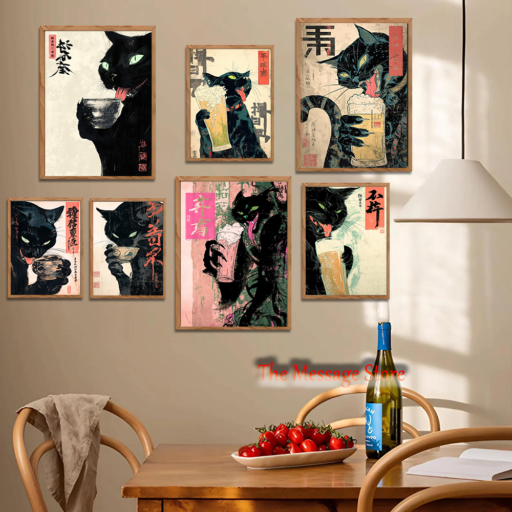 Japanese Quirky Cat Drinking A - Japanese Lifestyle Japanese avis et prix