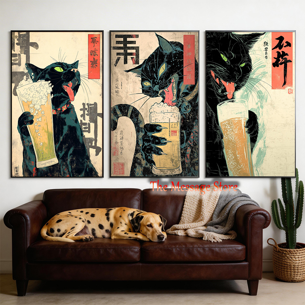 Japanese Quirky Cat Drinking A - Japanese Lifestyle Japanese avis et prix