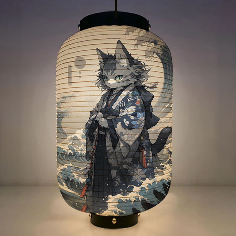 Japanese Kimono Samurai Cat Ar - Japanese Lantern Paper avis et prix