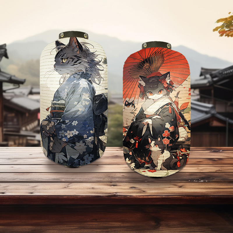 Japanese Kimono Samurai Cat Ar - Japanese Lantern Paper avis et prix