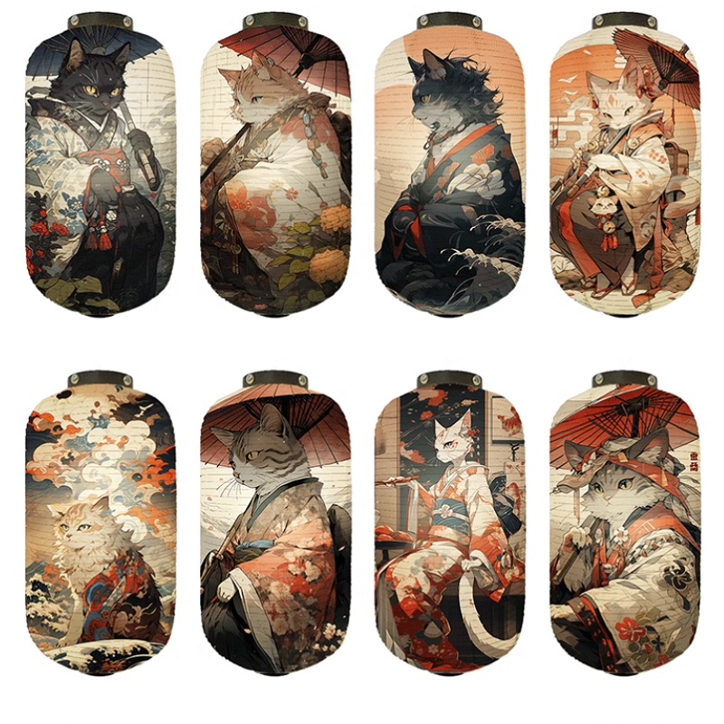 Japanese Kimono Samurai Cat Ar - Japanese Lantern Paper avis et prix
