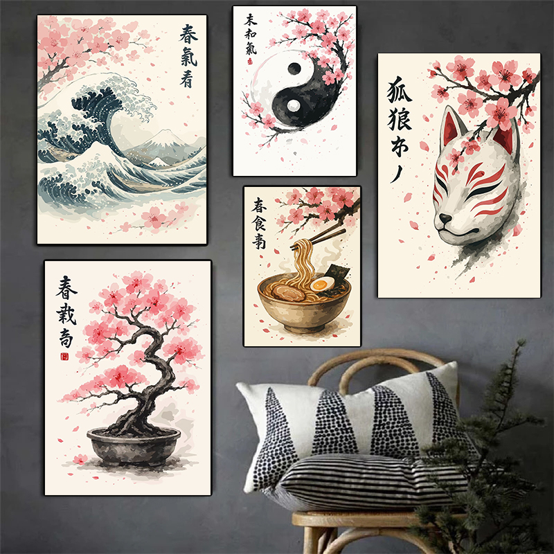 Retro Japanese Bonsai Wave Sce - Japanese Living Lifestyle avis et prix