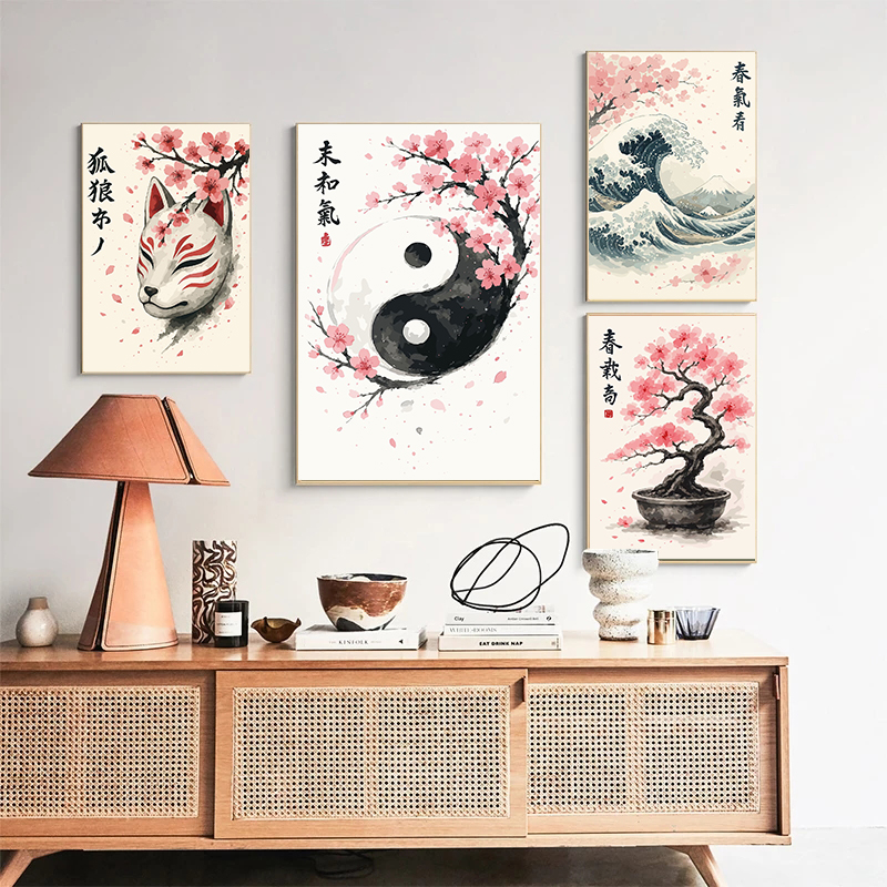 Retro Japanese Bonsai Wave Sce - Japanese Living Lifestyle avis et prix